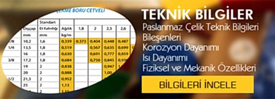PASLANMAZ ÇELİK TEKNİK BİLGİLERİ